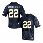 Notre Dame Fighting Irish Men's Kendall Abdur-Rahman #22 Navy Under Armour Authentic Stitched College NCAA Football Jersey QVF4499GG